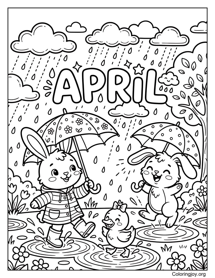 Diversión del día lluvioso de abril