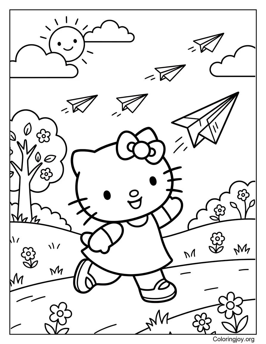 Hello Kitty Aviones de papel voladores