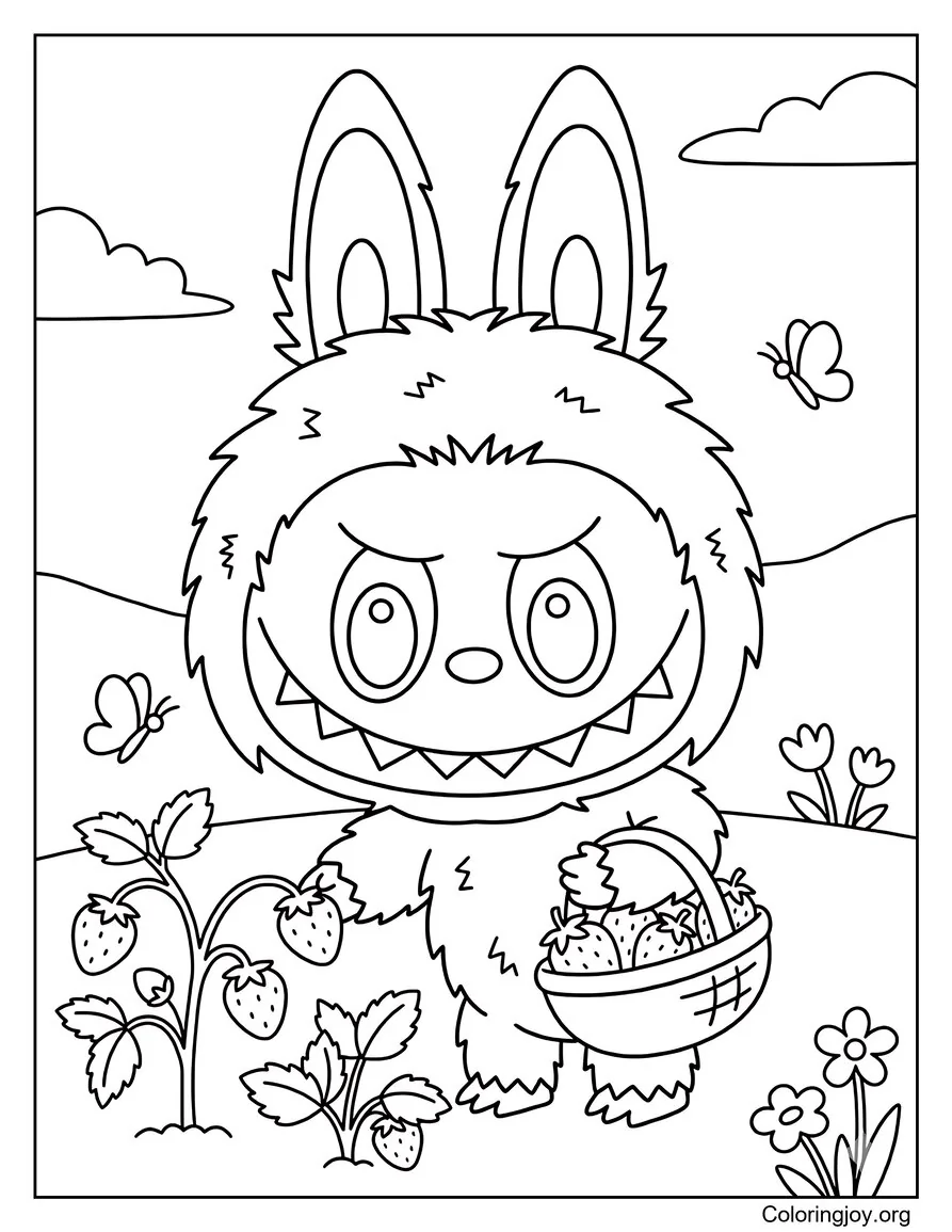 Labubu Recogiendo fresas