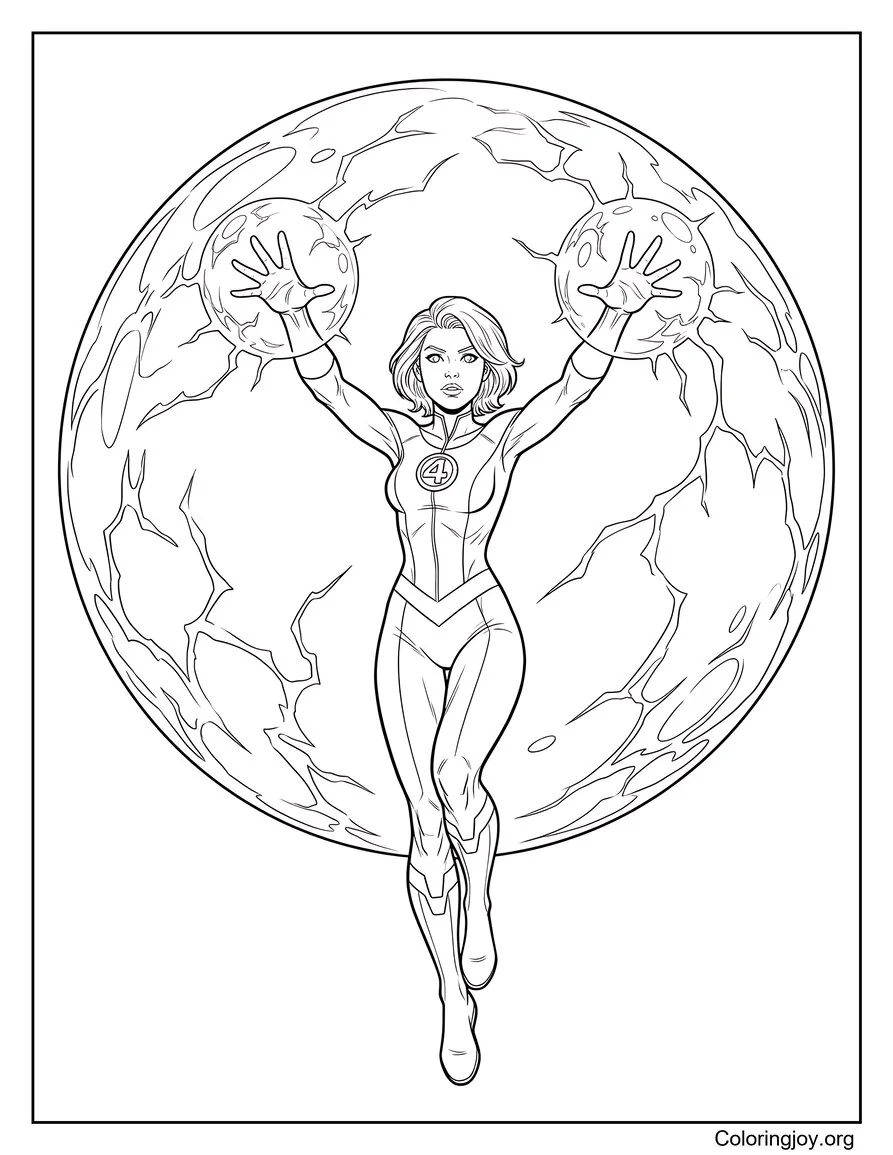 Hoja para colorear del poder invisible de Susan Storm