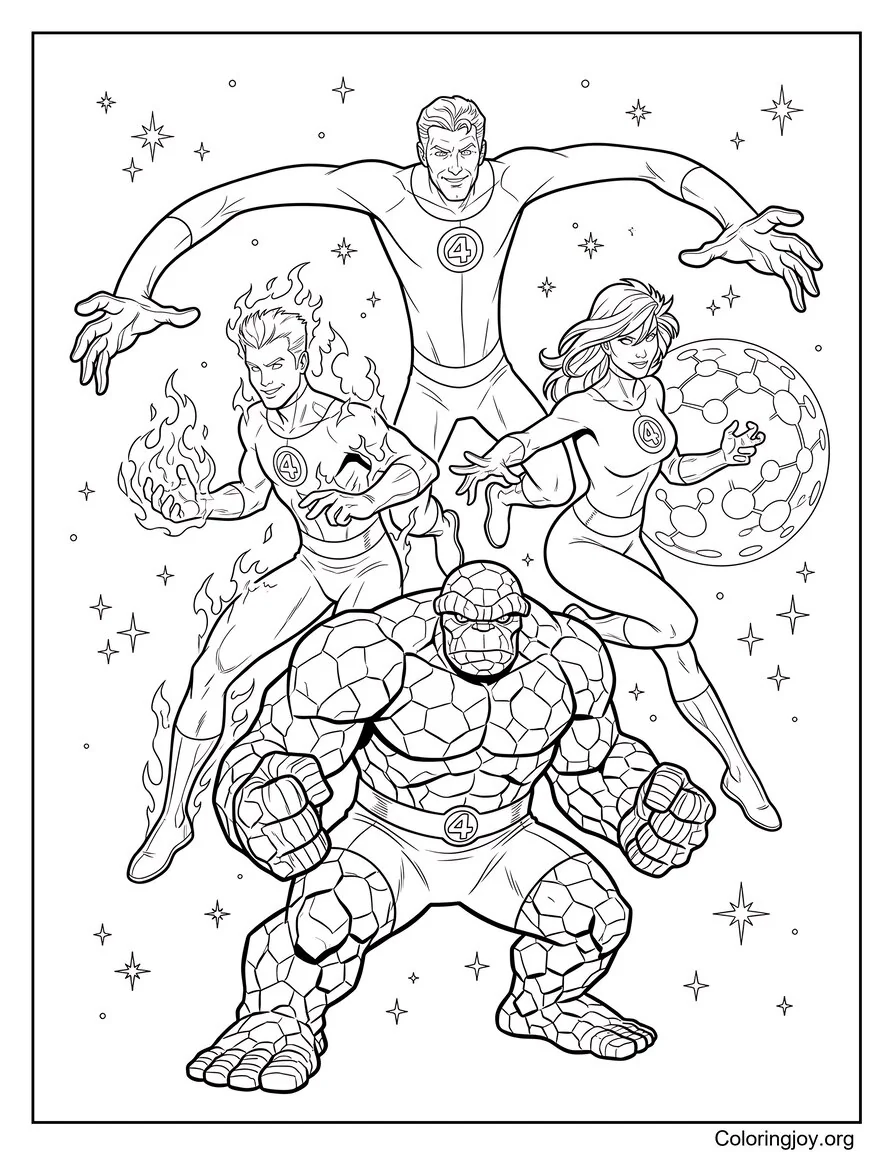 Pose del equipo de los Cuatro Fantásticos