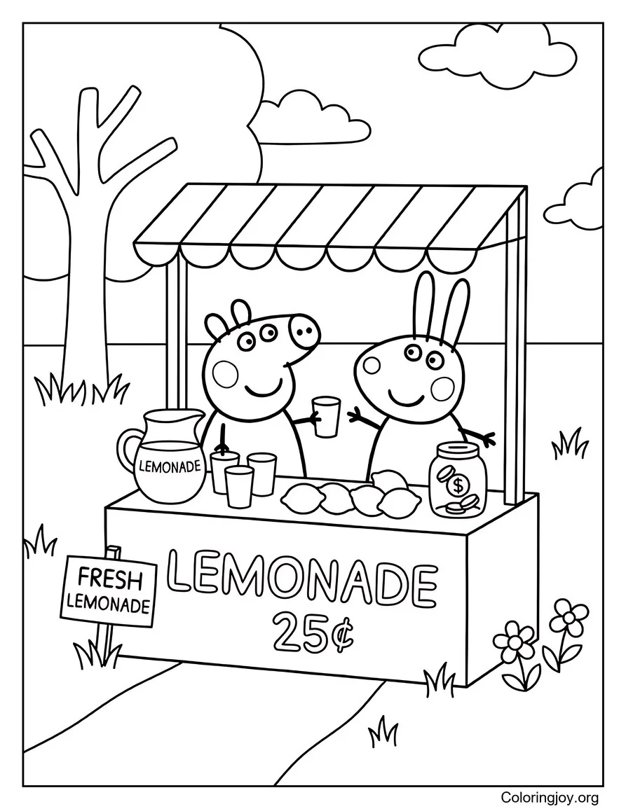 Puesto de limonada Fácil Peppa Pig Imprimible para niños