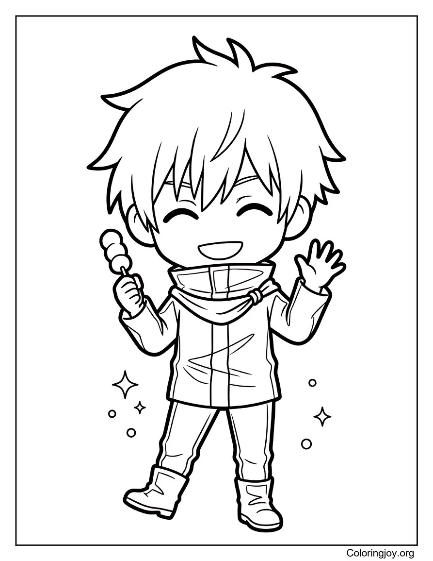 Satoru Gojo Dibujo para colorear Chibi
