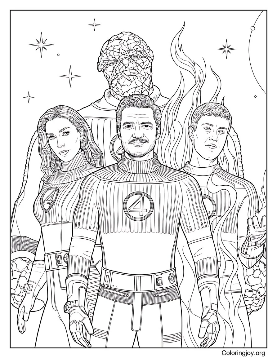Fantastic Four Coloring Page