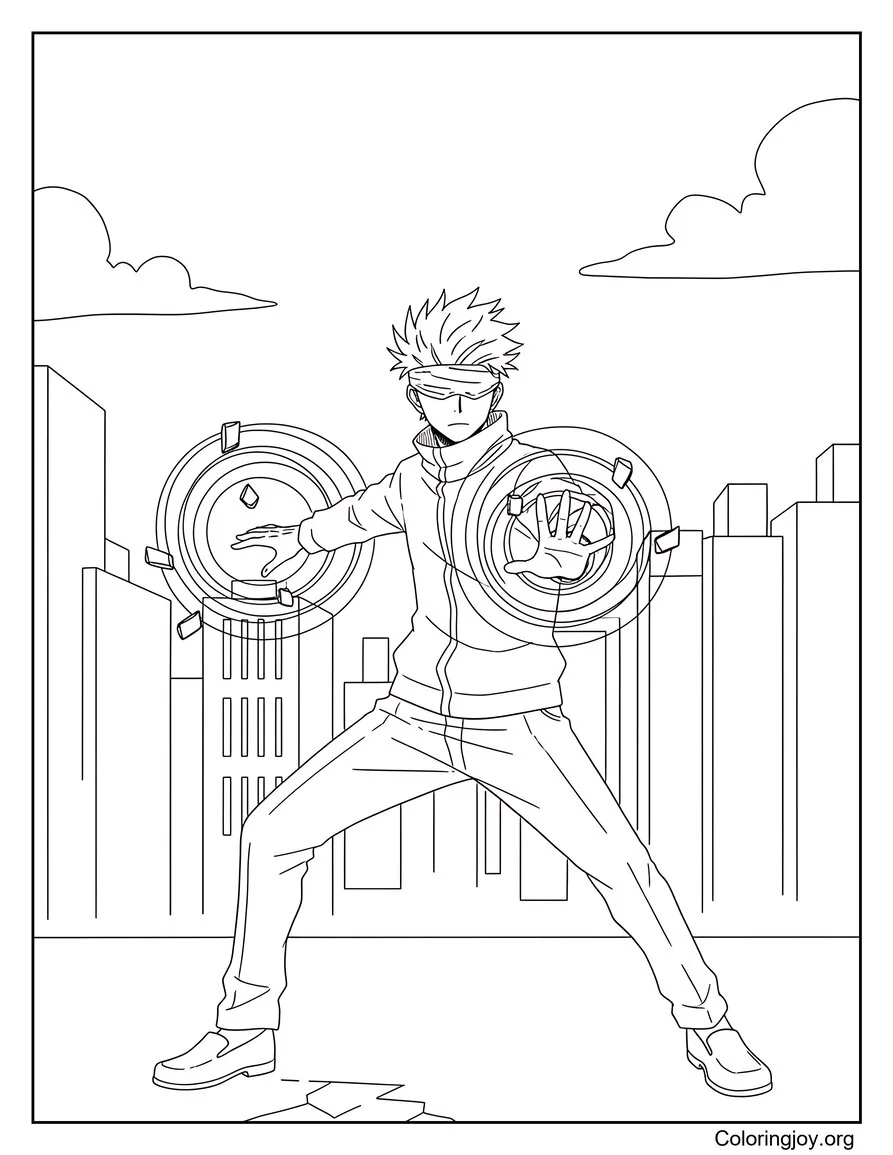 Fighting Scene with Satoru Gojo