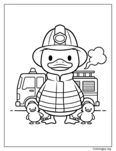 Firefighter Duck Saving Ducklings