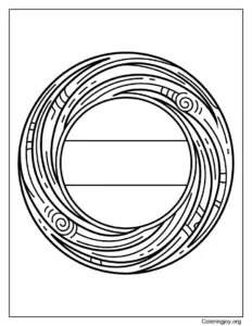 Gabon Flag In Circle Design Coloring Page