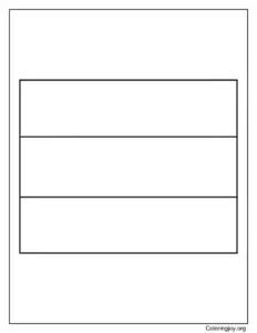 Gabon Flag Outline For Kids Coloring Page