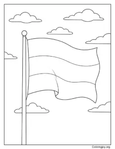 Gabon Flag With Clouds Coloring Page