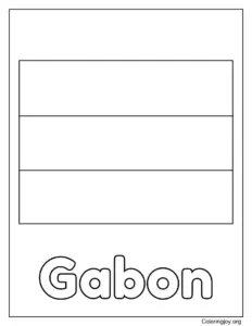 Gabon Flag With Gabon Coloring Page Coloring Page