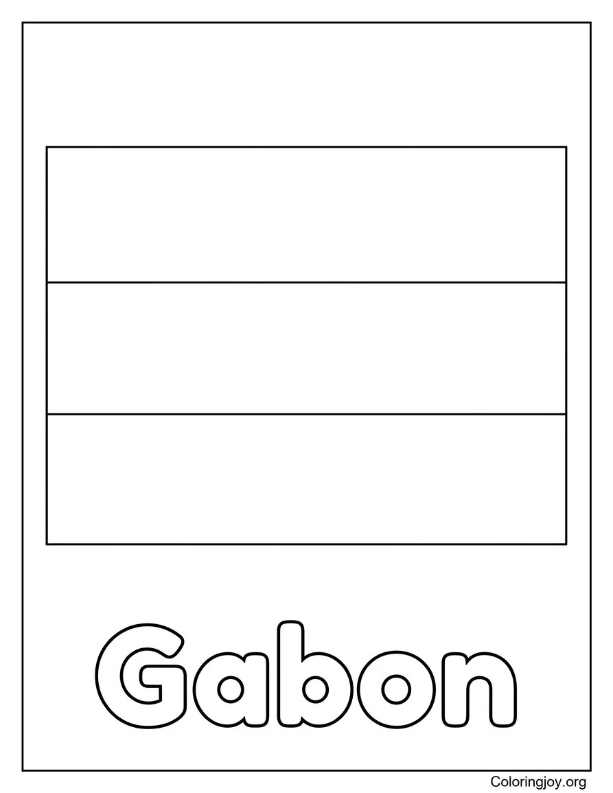 Gabon Flag With Gabon Coloring Page Coloring Page