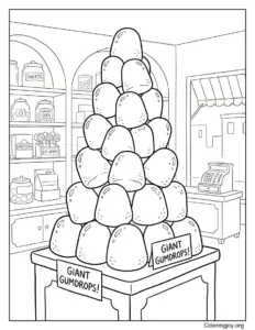 Giant Gumdrops Display In A Candy Shop