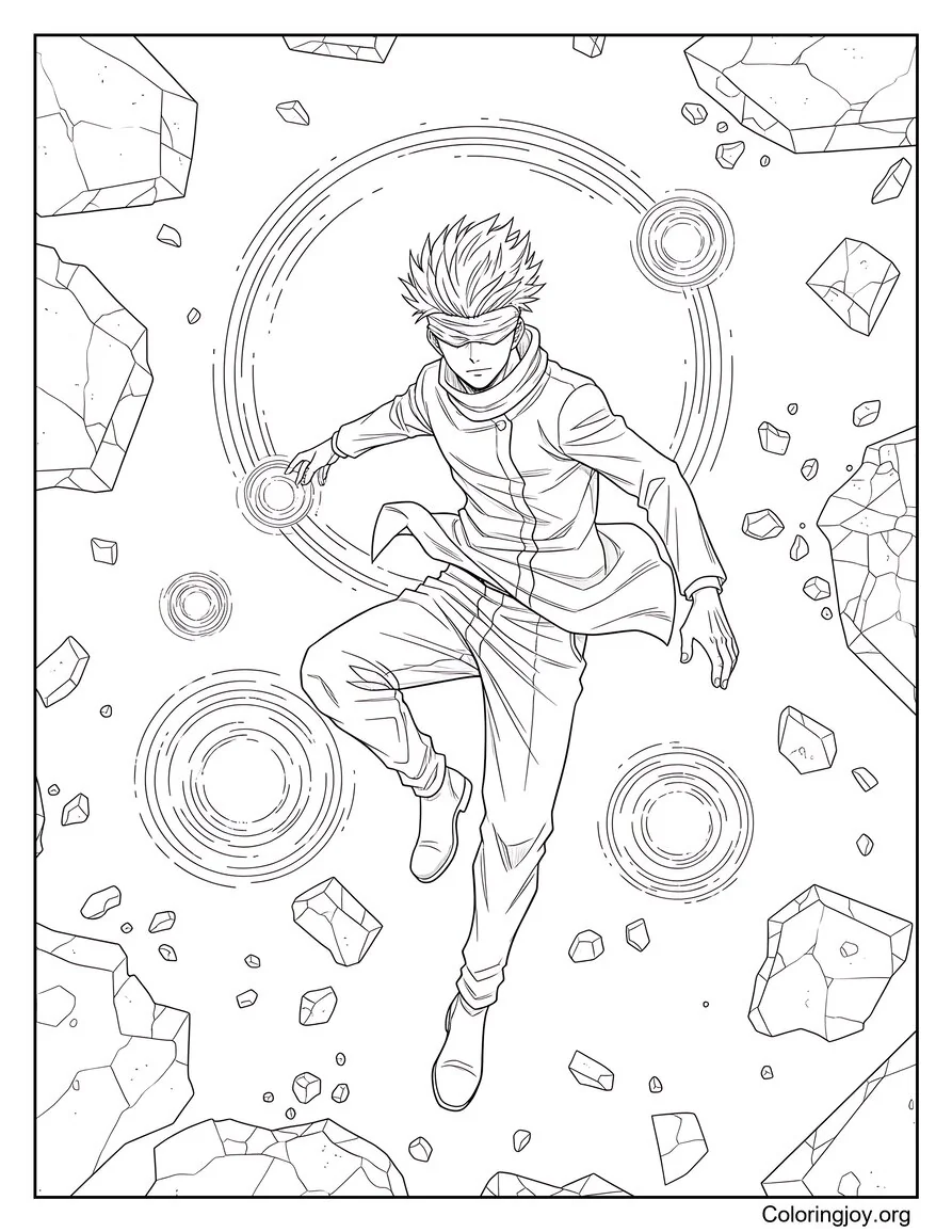 Gojo Satoru Action Pose Mid Battle