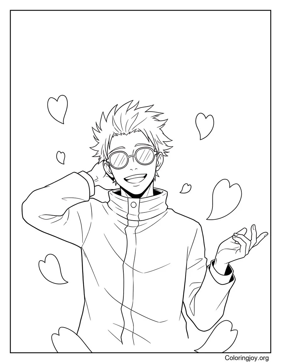 Satoru Gojo Coloring Pages (Free PDFs Printable)