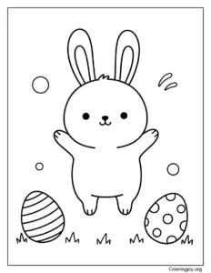 Happy Easter Bunny Jumping