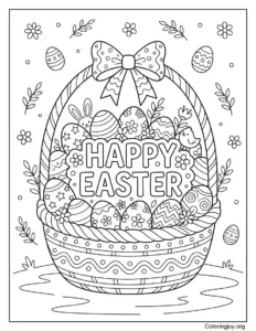 Happy Easter Text Basket Page