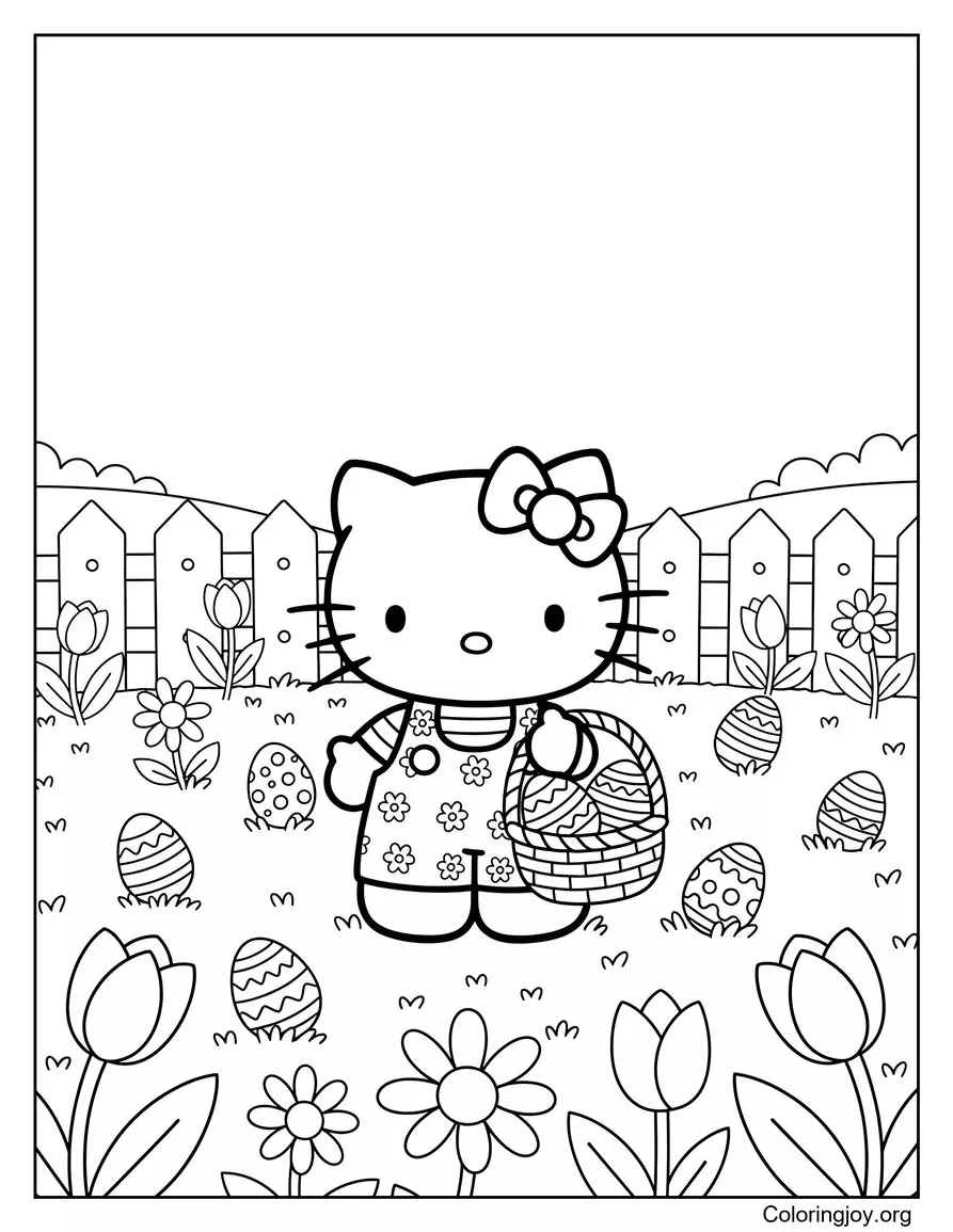 Hello Kitty Spring Egg Hunt in Garden