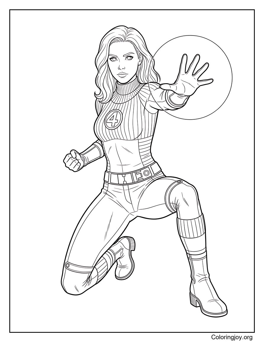 Coloriage Femme Invisible Imprimable