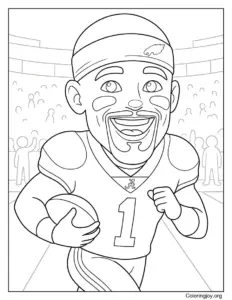 Jalen Hurts College Highlights Action Scene Coloring Page