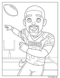 Jalen Hurts Color Rush Uniform Coloring Page