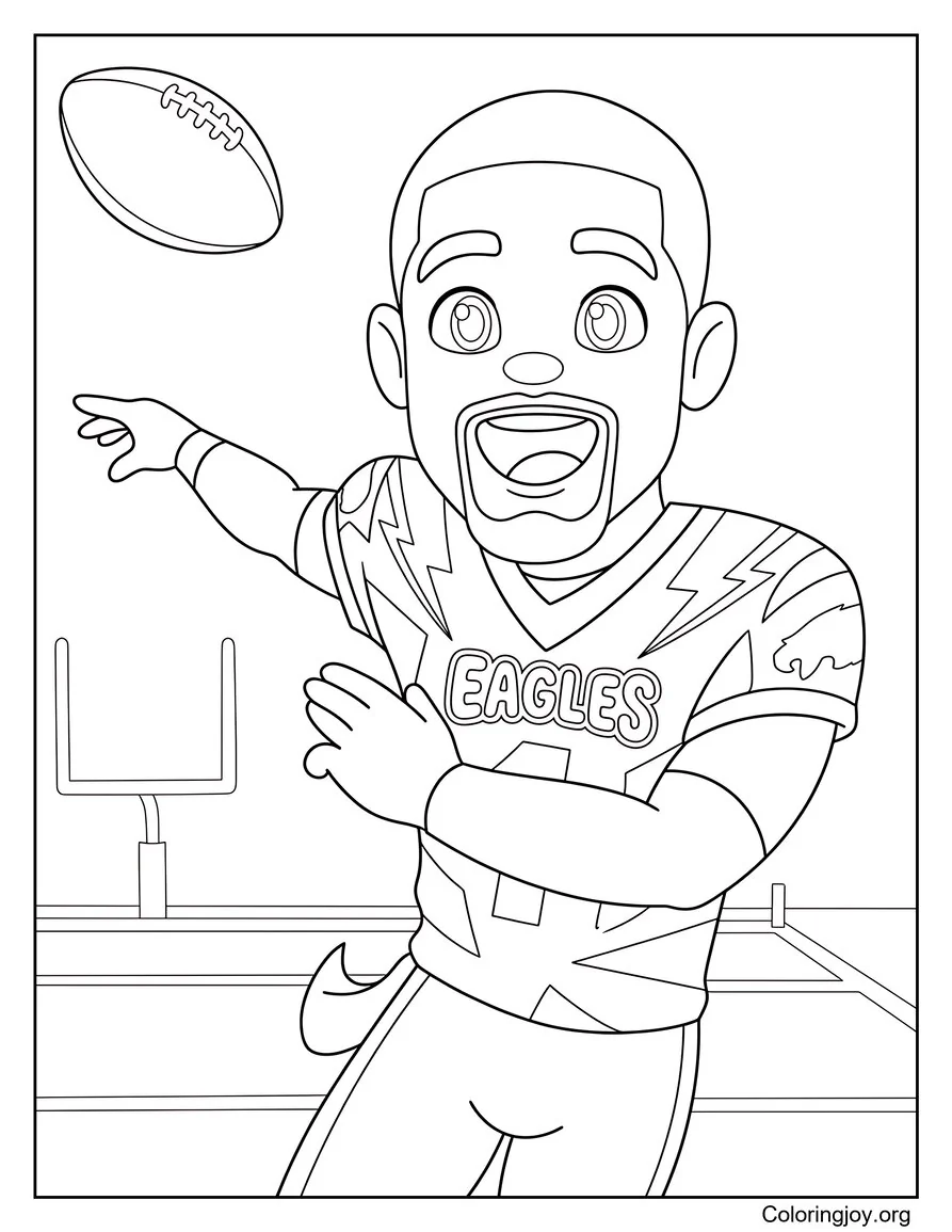 Jalen Hurts Color Rush Uniform Coloring Page