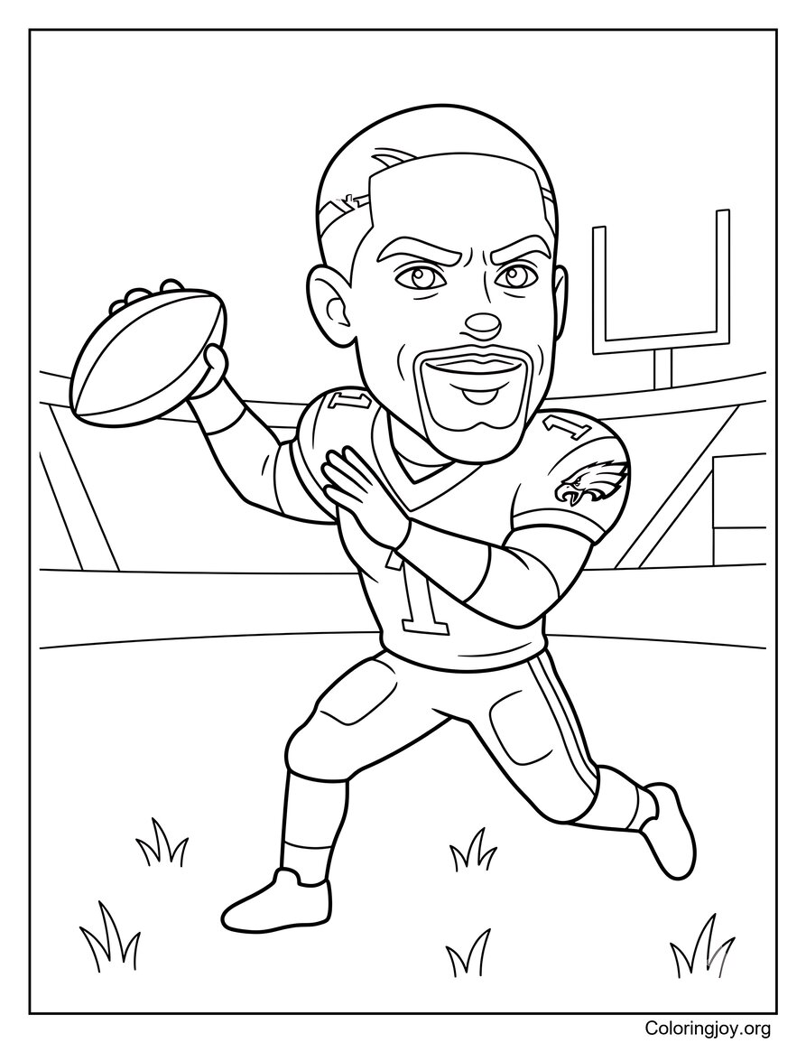 Druckbare Jalen hurts Malseite