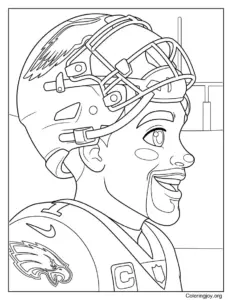 Jalen Hurts Side Profile Portrait