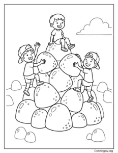 Kids Climbing A Giant Gumdrop Candy Hill