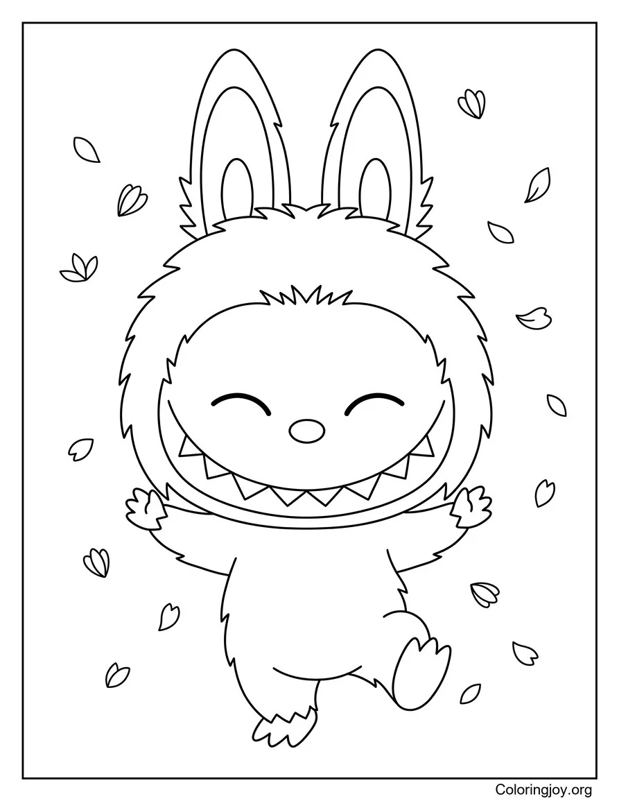 Labubu Dancing in Flower Petals