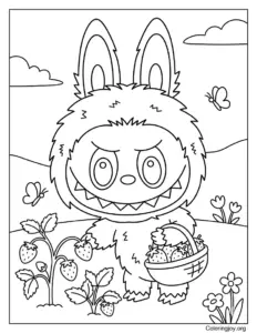 Labubu Picking Strawberries