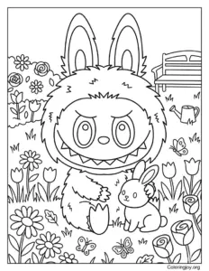 Labubu Playing With a Bunny