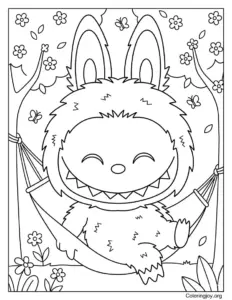 Labubu Relaxing in a Hammock