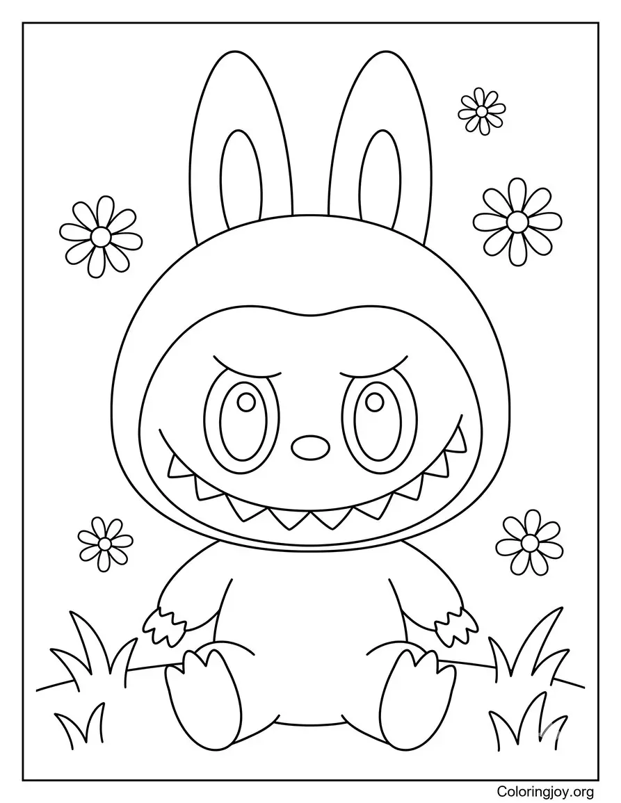 Labubu in a Daisy Basket