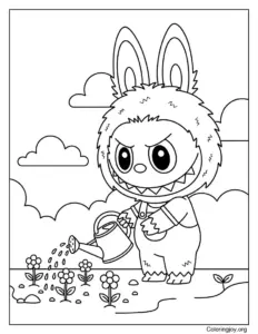 Labubu in a Spring Garden