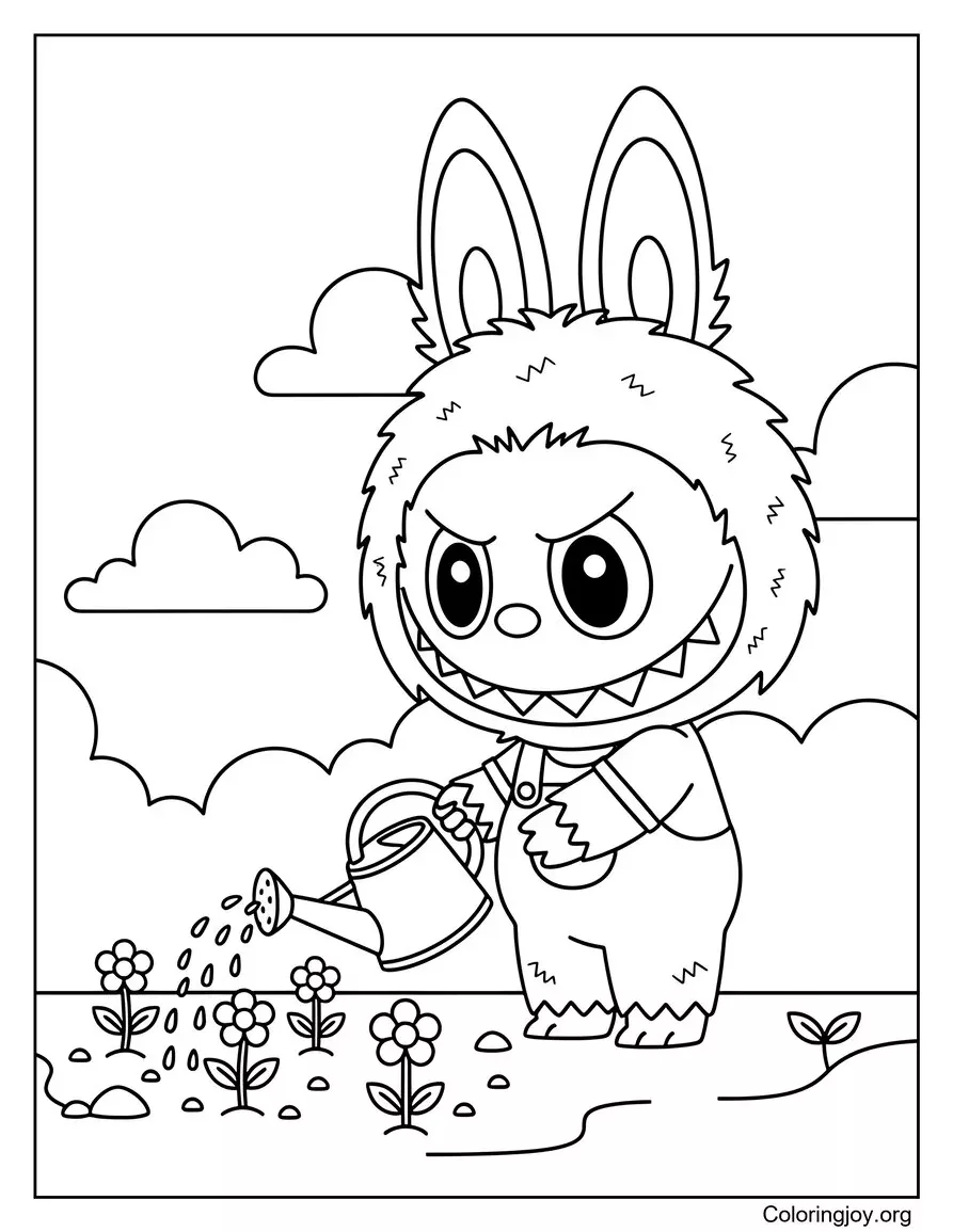 Labubu in a Spring Garden