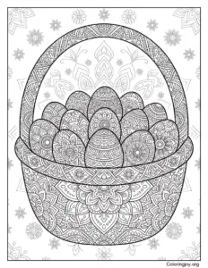 Mandala Easter Basket with Egg Patterns