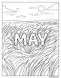 May Breeze Through A Field Of Tall Grass Coloring Sheet