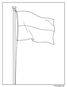 Monaco Flag on Flagpole