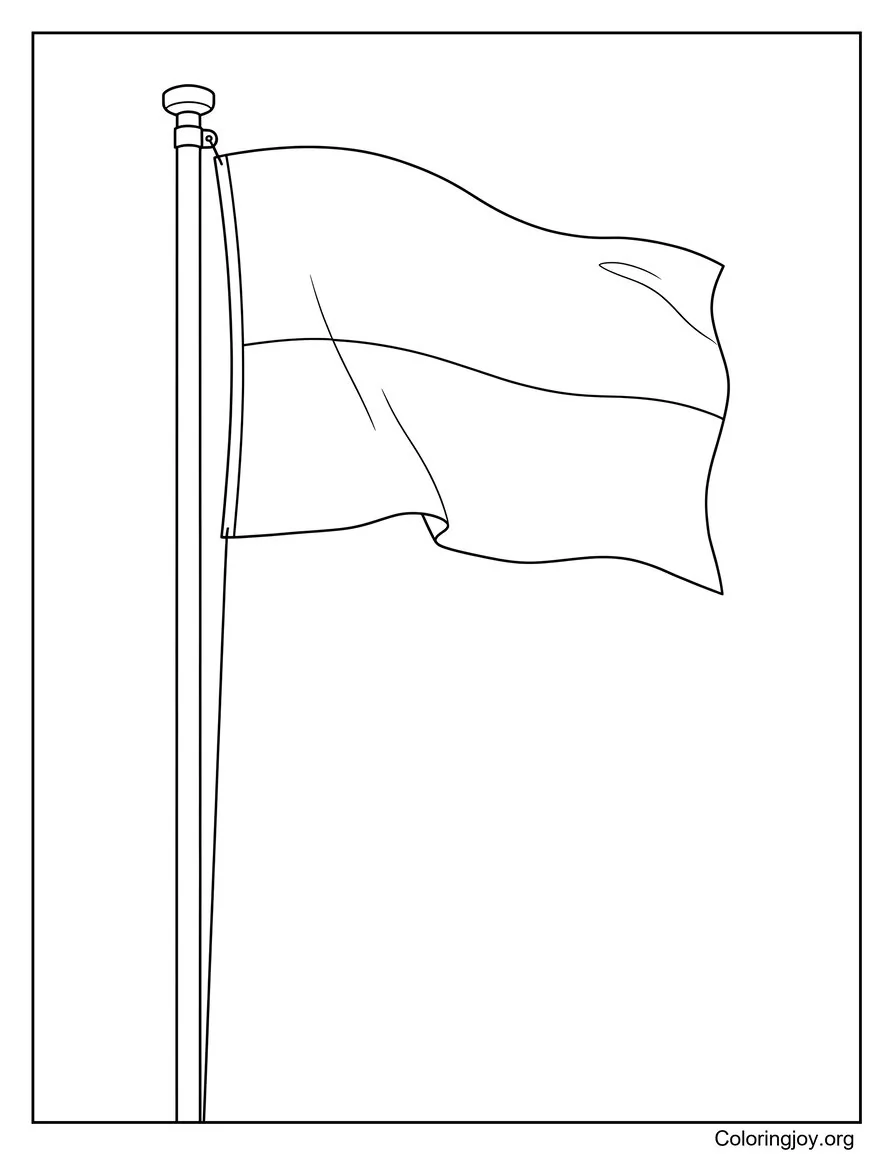 Monaco Flag on Flagpole