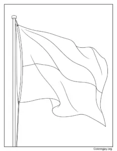 Monaco Flag Waving in the Wind Coloring Page