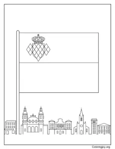 Monaco Flag with City Skyline of Monaco