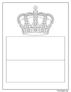 Monaco Flag with Crown Above