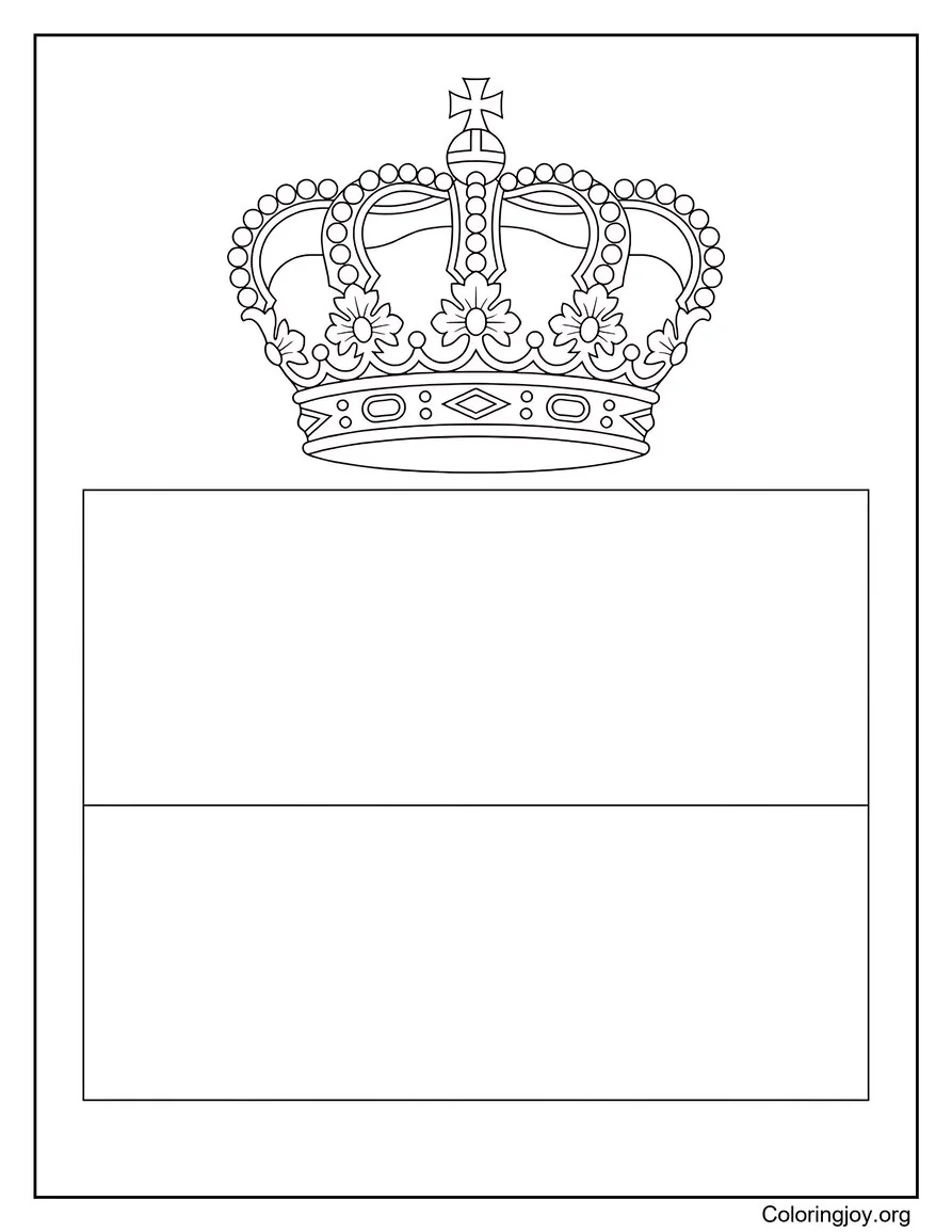 Monaco Flag with Crown Above