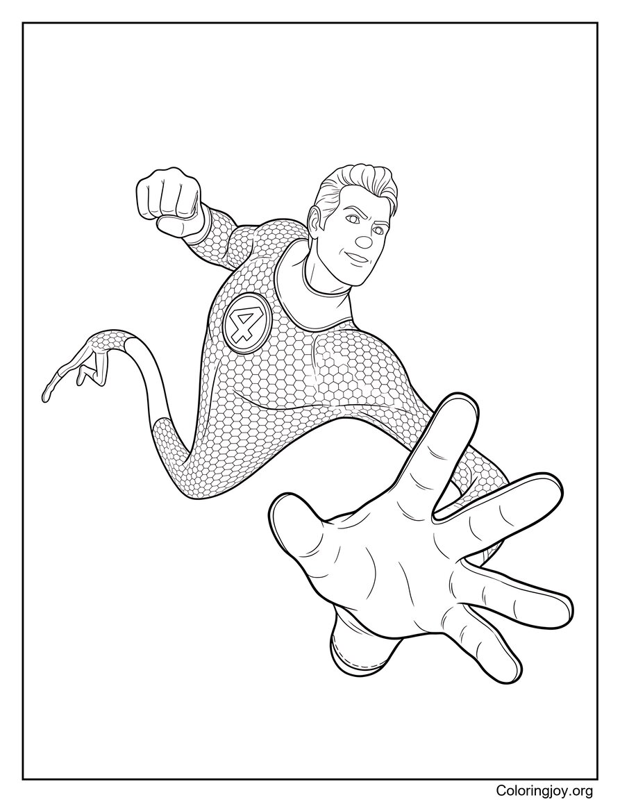 Page de coloriage Mr Fantastic Stretching Powers