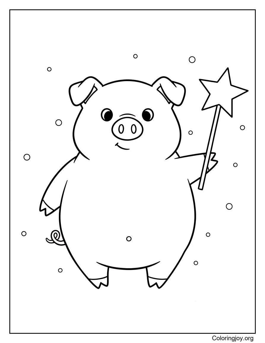 Holding a Star Wand Magic Pig Page