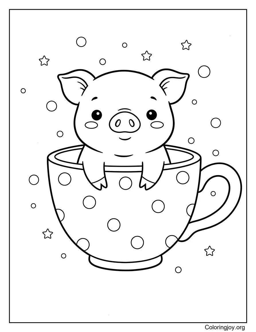 Pig with a Cupcake Fun Sheet