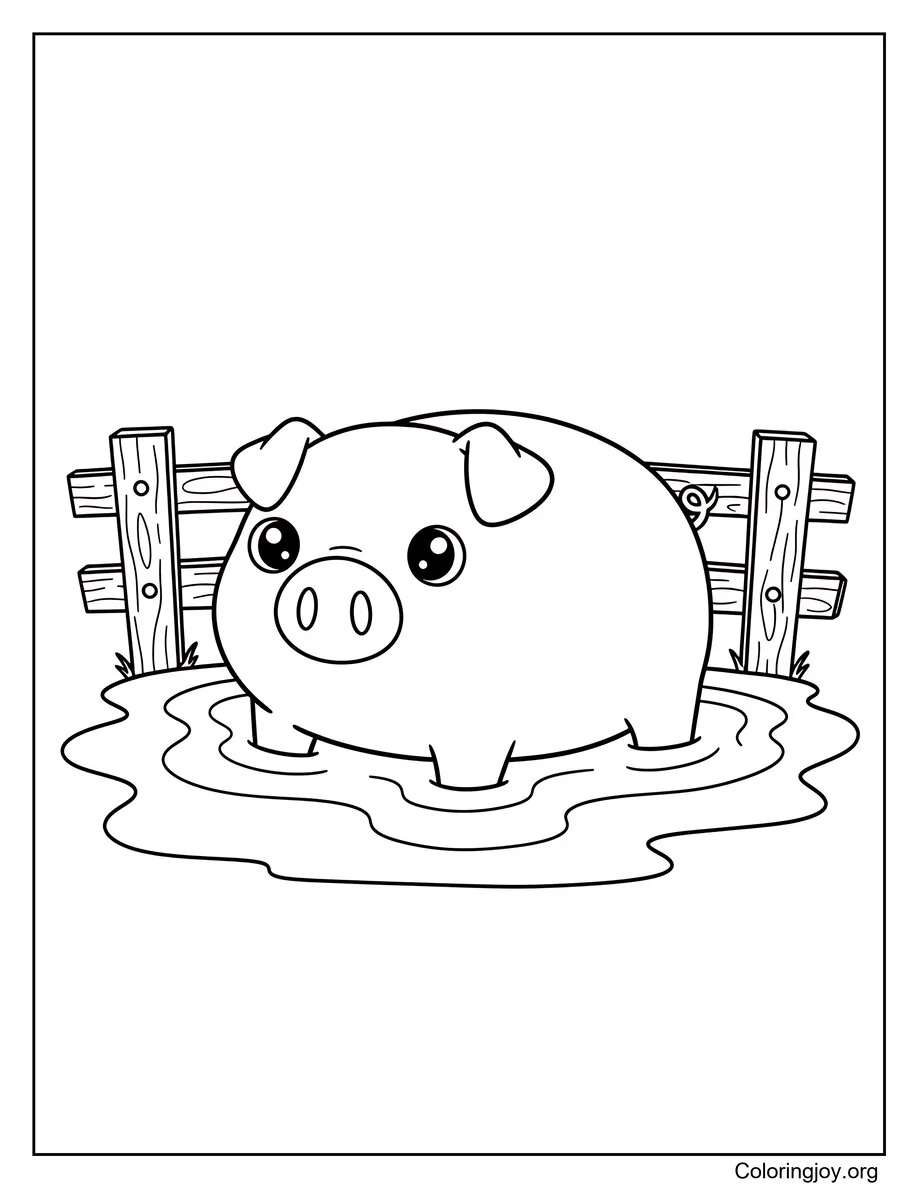 Rolling in the Mud Fun Pig Sheet