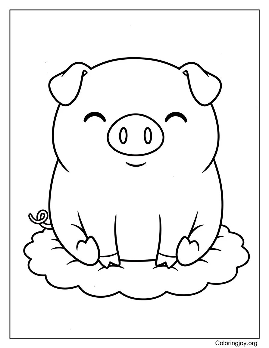 Sitting on a Cloud Dreamy Pig Page