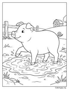 Walking Through a Mud Puddle Pig Activity Sheet