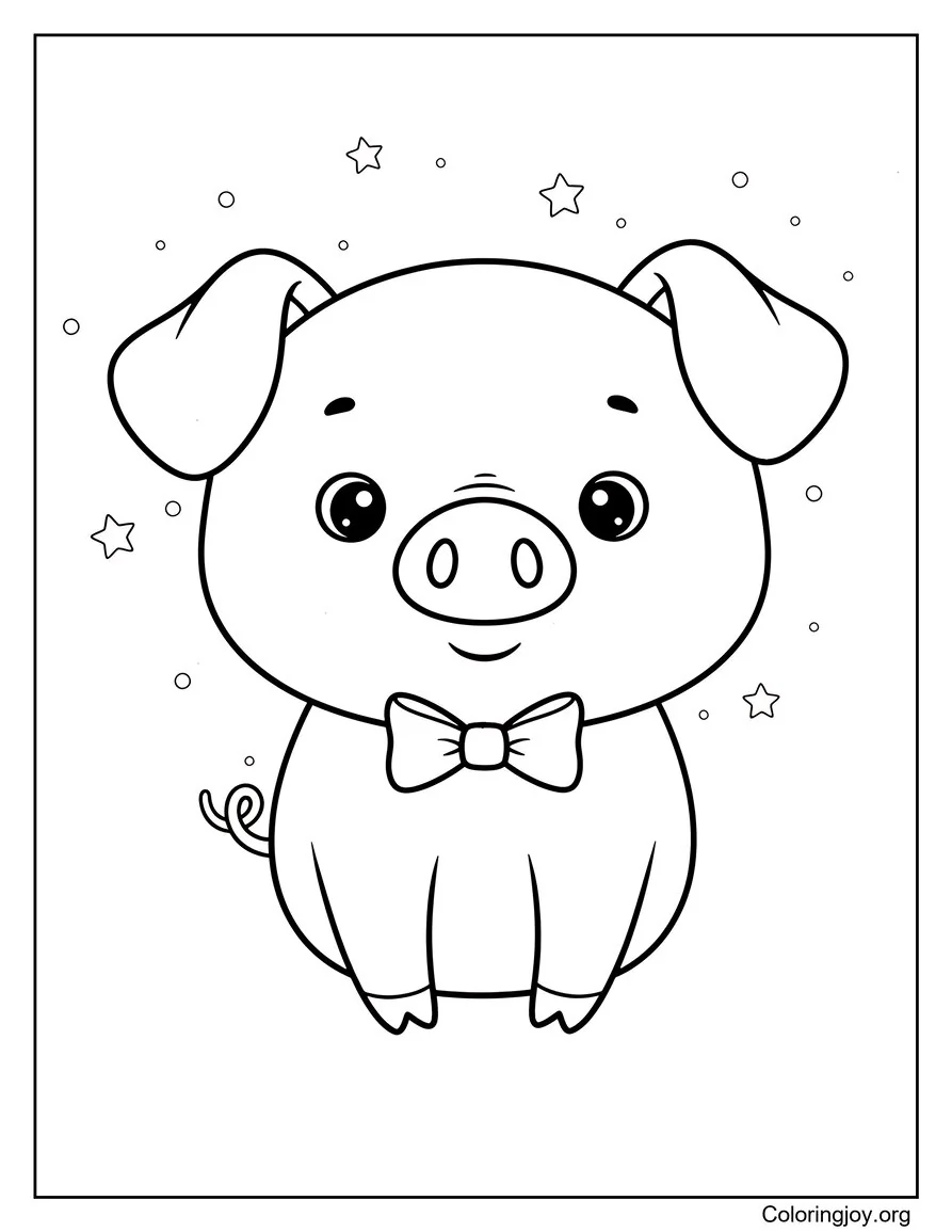 Wearing a Bow Tie Pig Activity Sheet